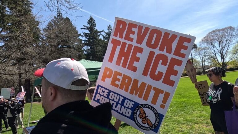 Portland Demonstrators March to Mayor’s Residence in Response to ICE Permit Issues