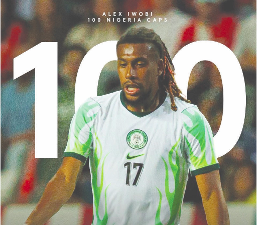 Alex Iwobi Achieves 100 International Caps Milestone
