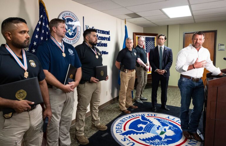 DHS Secretary Mark Wayne Mullin Commends ICE Officers Following Dallas Attack