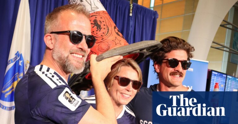 Scottish World Cup Fans Celebrate Boston with Orange Traffic Cones at the 2026 World Cup