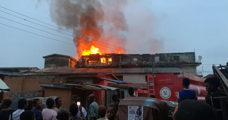 Two Firefighters Receive Hospital Treatment Following Building Fire in Lagos